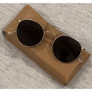 Crap Eyewear Tuff Safari Sunglasses Brushed Gold Crystal Polarized Grey Lenses